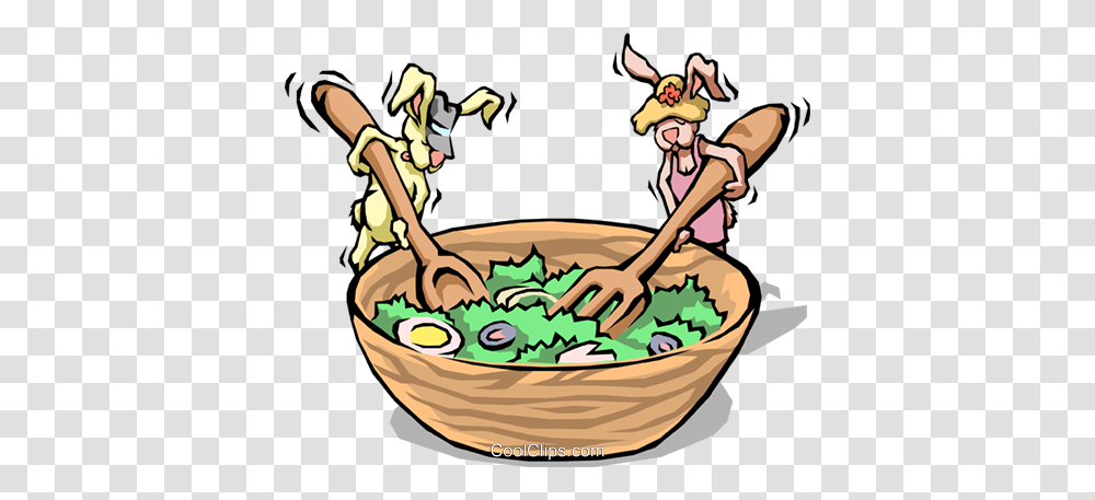 Rabbit With Salads Royalty Free Vector Clip Art Illustration, Bowl, Washing, Outdoors, Photography Transparent Png