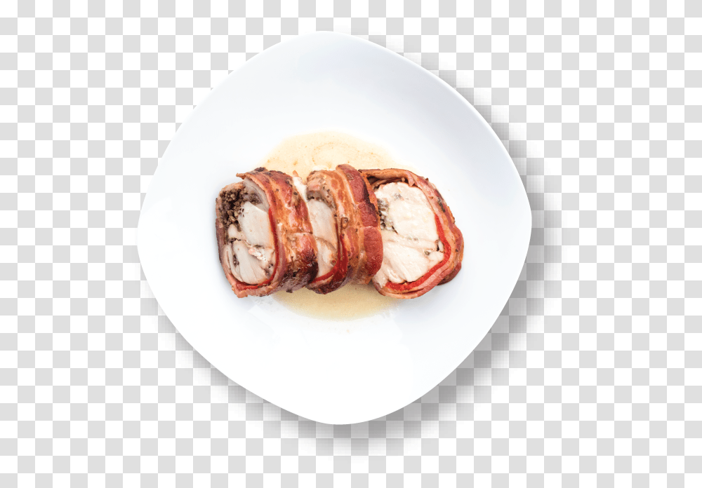 Rabbit Wrapped In Bacon Dish, Meal, Food, Sweets, Pork Transparent Png