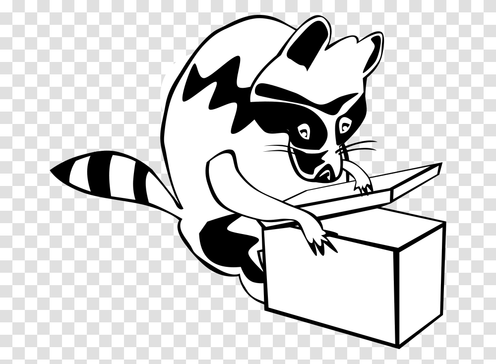 Raccoon Box Animal Mammal Images - Free Cartoon Raccoon, Stencil, Carton, Cardboard, Dragon Transparent Png