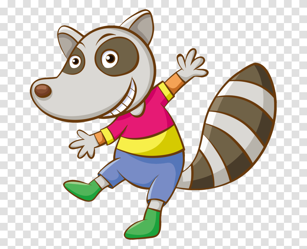 Raccoon Cartoon Funny Animal Character, Mammal, Toy, Apparel Transparent Png