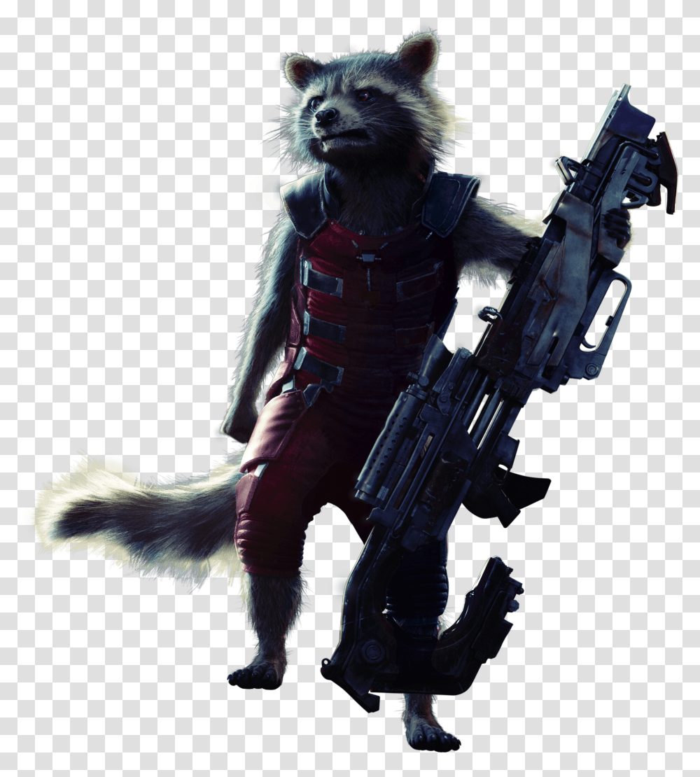Raccoon Download Image Guardians Of The Galaxy Rocket, Person, Toy, Gun, Weapon Transparent Png