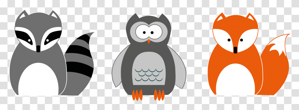 Raccoon Owl Red Fox Bird, Animal, Penguin, Snowman, Winter Transparent Png