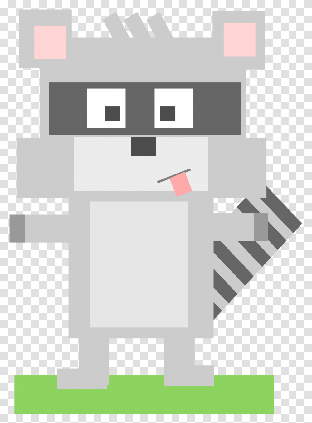 Raccoon This Free Icons Design Of Square Animal Made Of Only Squares, Adapter, Building, Electrical Device, Poster Transparent Png