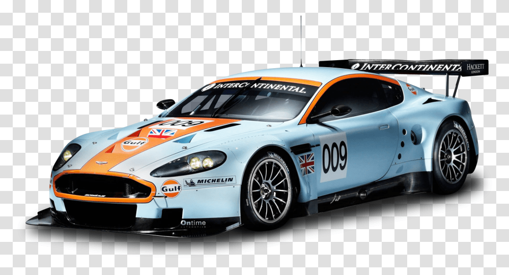 Race Car Aston Martin Gulf Oil, Vehicle, Transportation, Automobile, Sports Car Transparent Png