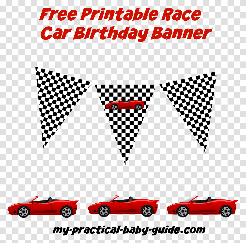 Race Car Birthday Banner Printable, Triangle, Transportation, Automobile Transparent Png