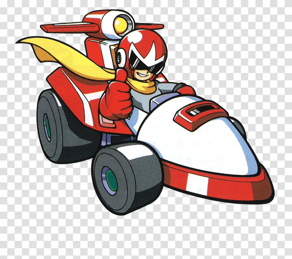 Race Car Clipart Megaman Battle And Chase Protoman, Kart, Vehicle, Transportation, Helmet Transparent Png