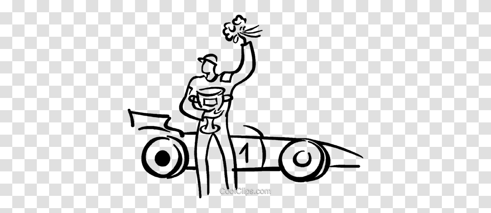Race Car Driver With His Car Royalty Free Vector Clip Art, Bicycle, Silhouette, Word Transparent Png