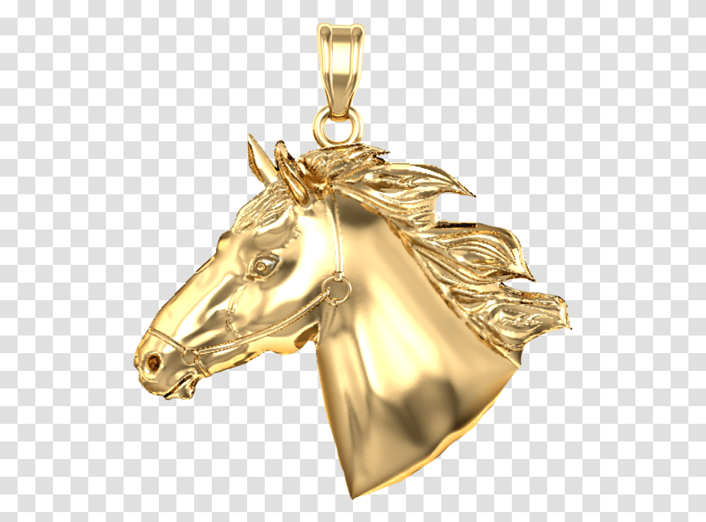 Race Horse, Pendant, Gold Transparent Png