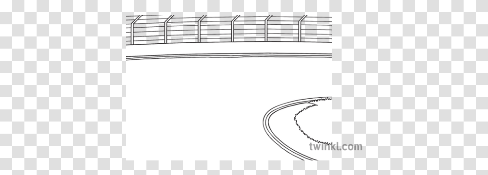 Race Track Background No Crowd Motorsport Events Ks1 Black Line Art, Text, Drawing, Table, Furniture Transparent Png