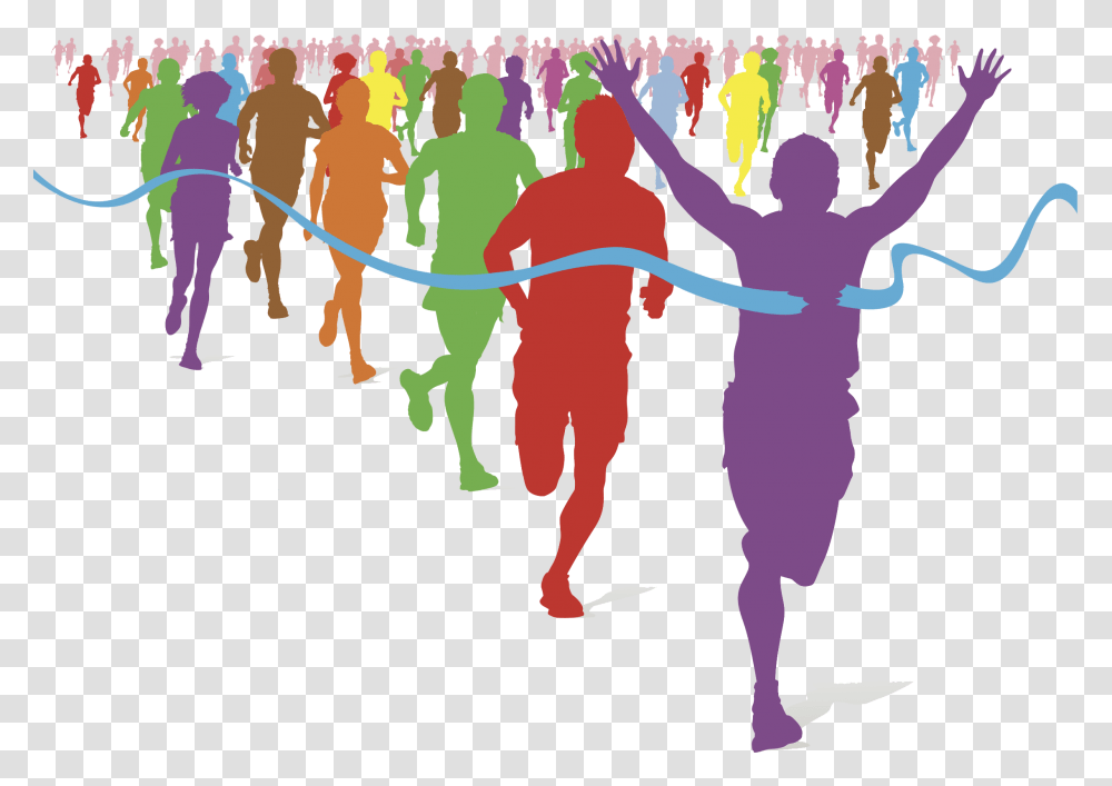 Race Track Clipart Fun Run Clipart, Person, Hand, Crowd, People Transparent Png