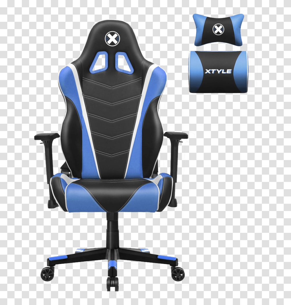 Racer Gaming Chair Blue, Furniture, Cushion, Car Seat, Headrest Transparent Png
