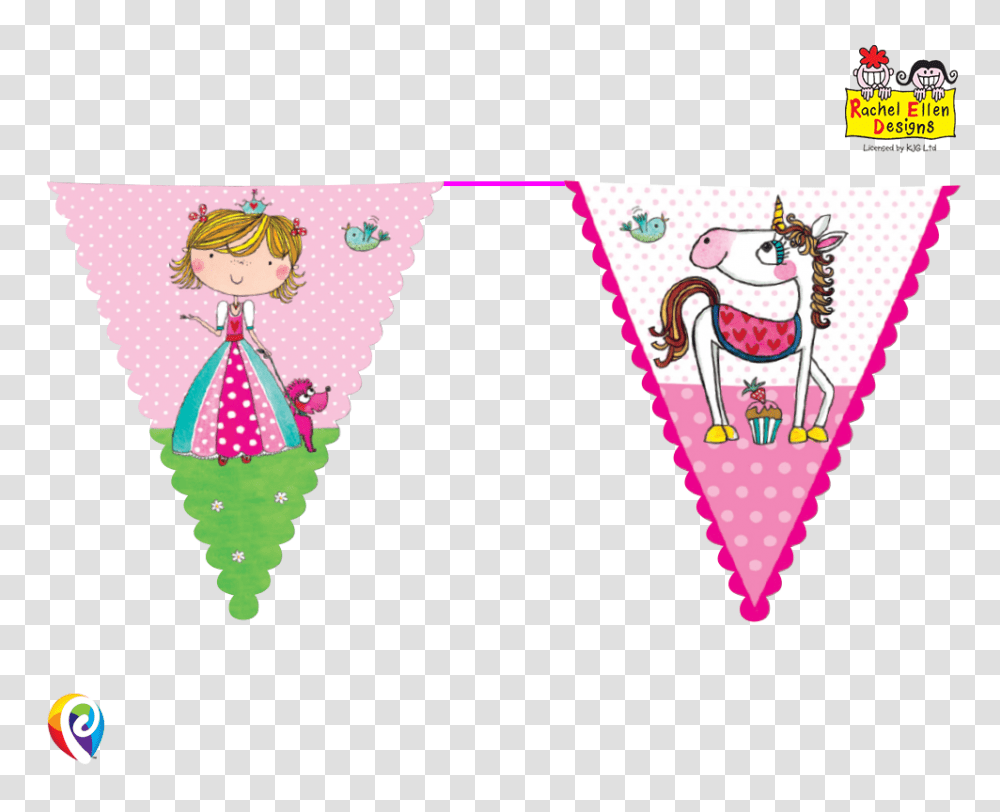 Rachel Ellen Designed Partyware Princess Theme Flag Bunting, Applique, Doll, Toy, Patchwork Transparent Png