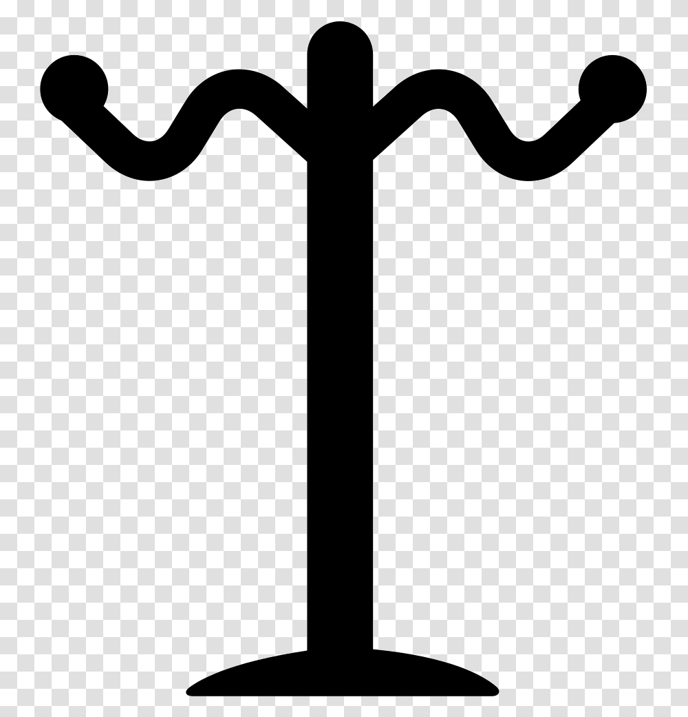 Rack Of Tall Thin Shape For Hanging Clothes Perchero Icon, Cross, Silhouette, Lamp Post Transparent Png