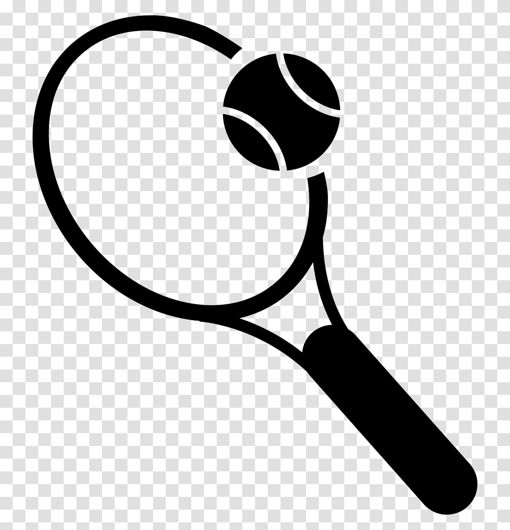 Racket And Tennis Ball Tennis Black And White, Tennis Racket Transparent Png
