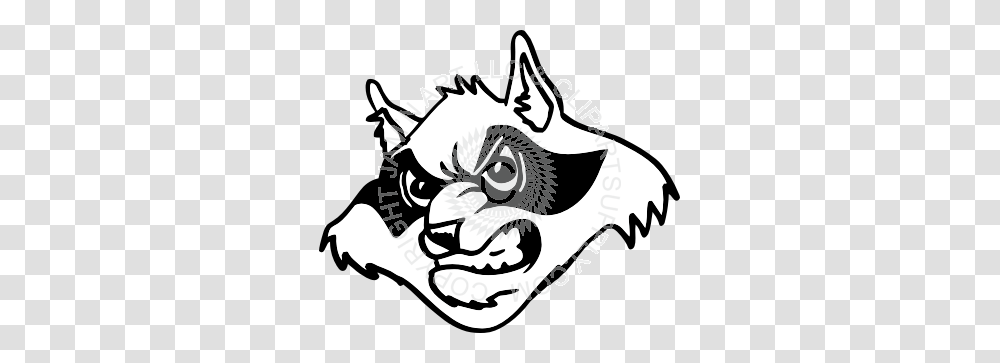Racoon Clipart Head, Drawing, Doodle, Stencil, Dragon Transparent Png