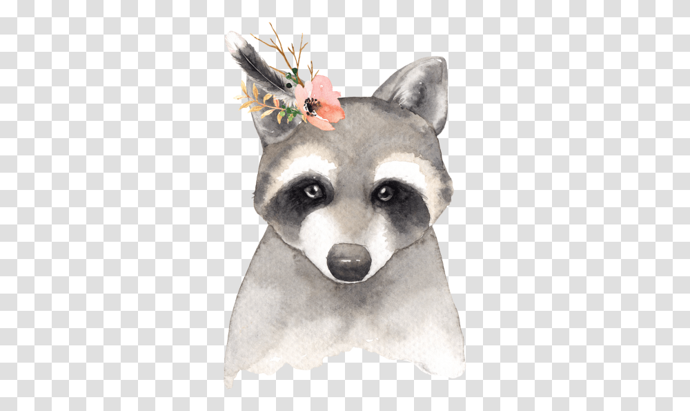 Racoon Print Watercolor Woodland Animals, Head, Dog, Canine, Mammal Transparent Png