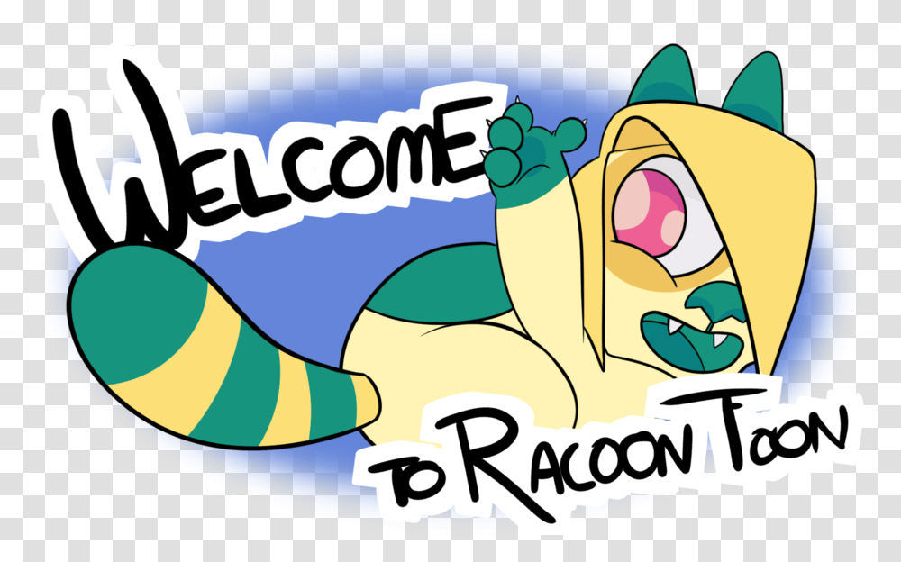 Racoon Toon Welcome Banner Download, Outdoors, Label Transparent Png