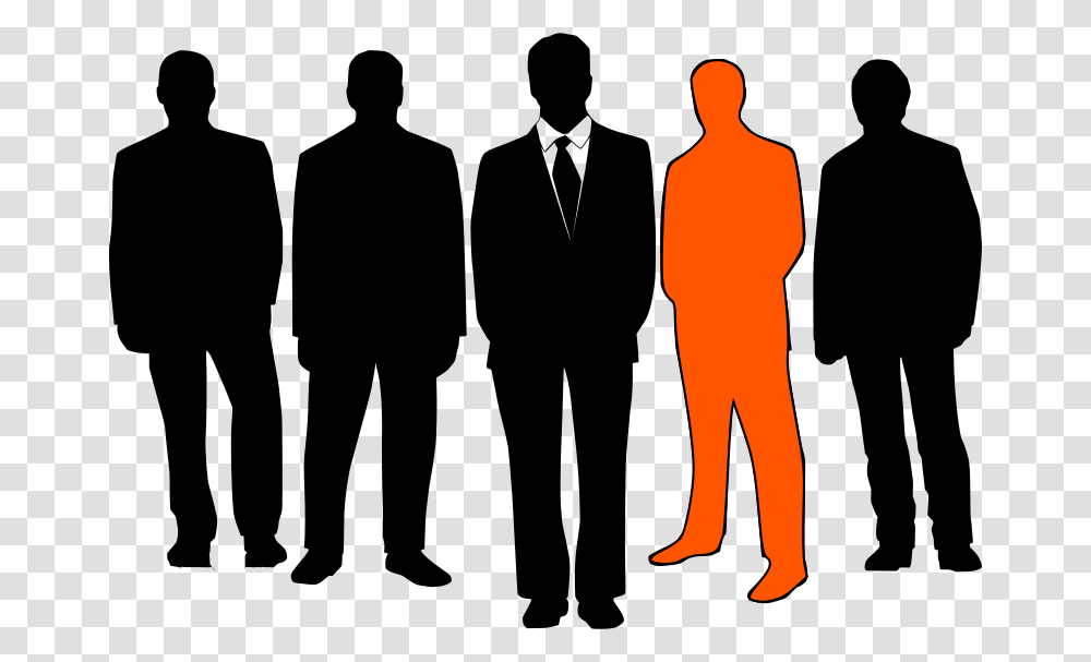 Radacina Men In Black Orange, Person, Standing, Silhouette Transparent Png