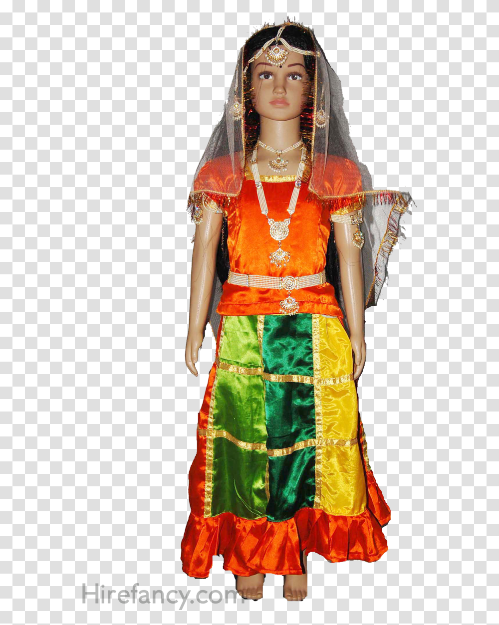 RadhaTitle Radha Costume Radha Fancy Dress, Person, Toy, Female Transparent Png