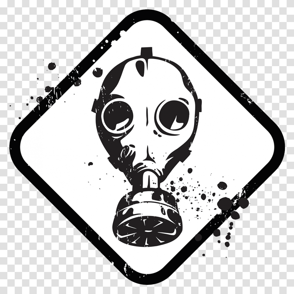 Radiation Drawing Gas Mask Mscara De Gas Dibujo, Stencil Transparent Png