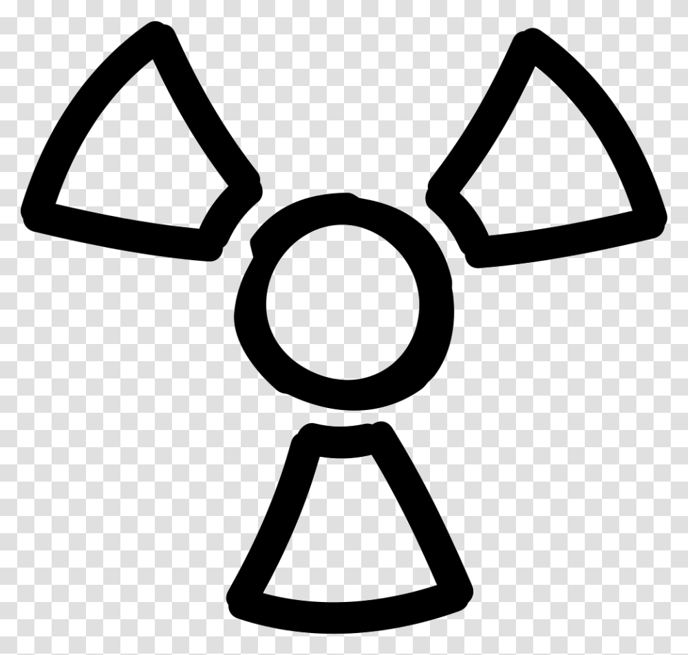 Radiation Hand Drawn Symbol Icon, Stencil Transparent Png