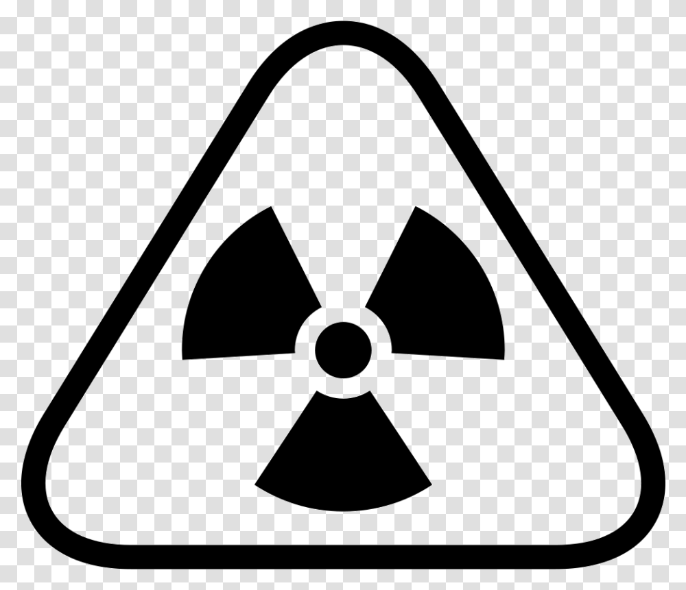 Radiation Warning Triangular Sign Black And White Radiation Sign, Triangle, Shovel, Tool Transparent Png
