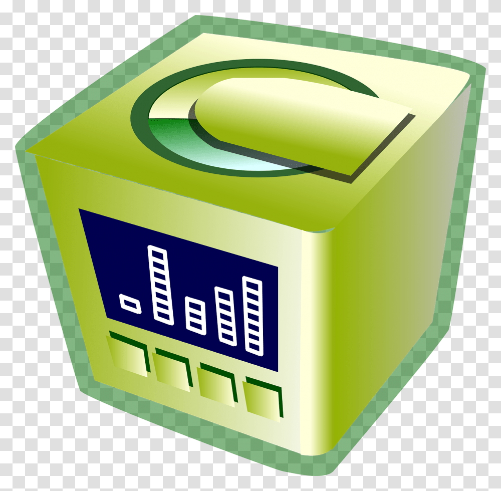 Radio Compact Disc Player Cd Green Equalizer Icon, Mailbox, Letterbox, Tin, Beverage Transparent Png