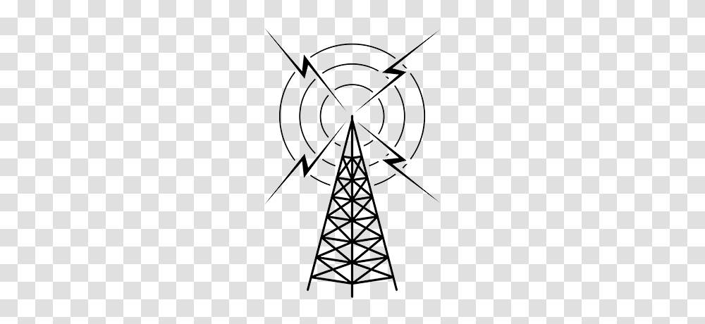 Radio Tower Clip Art Look, Power Lines, Cable, Electric Transmission Tower Transparent Png