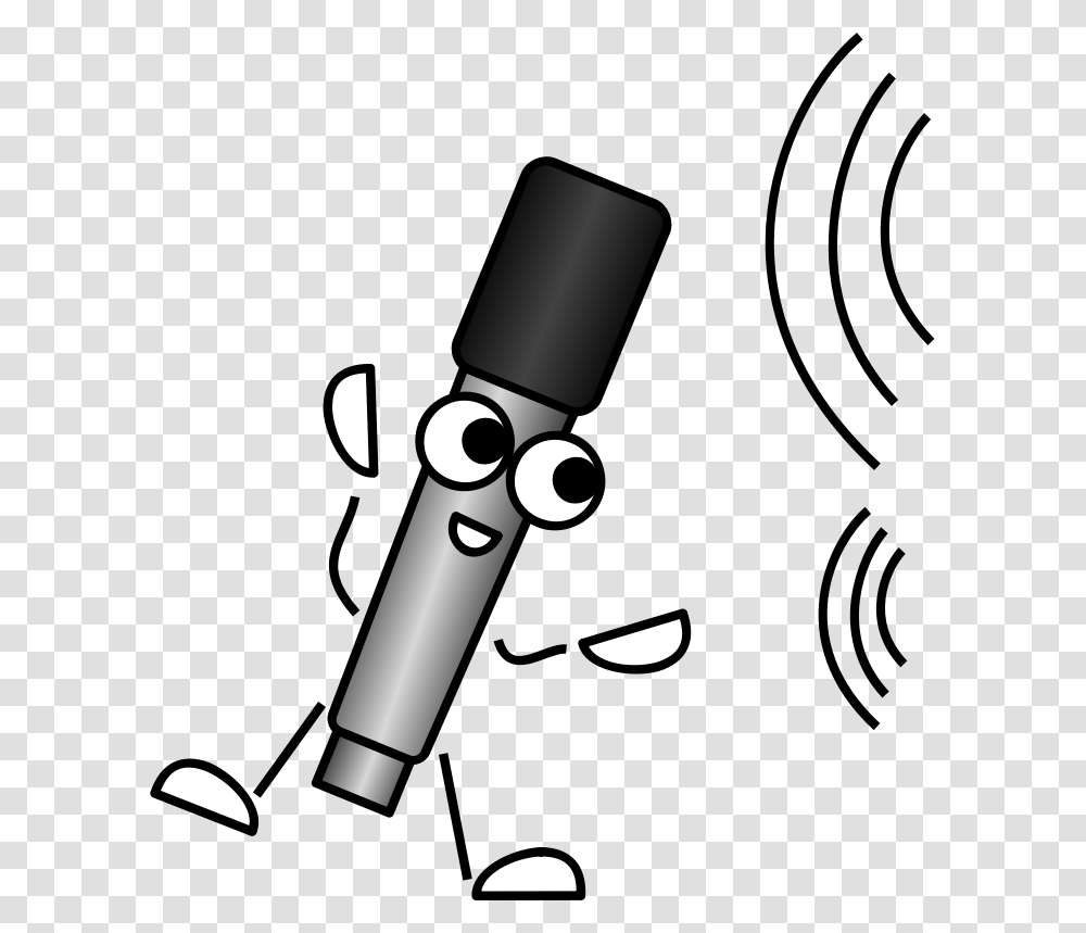Radio Waves Human Clipart, Flashlight, Lamp, Microphone, Electrical Device Transparent Png