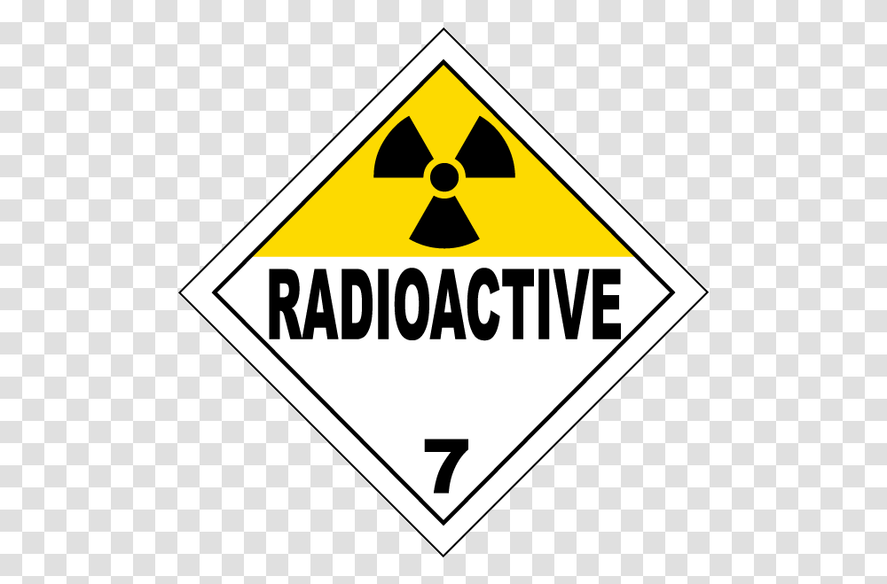 Radioactive Class 7 Placard Radioactive, Symbol, Road Sign, Triangle, Stopsign Transparent Png