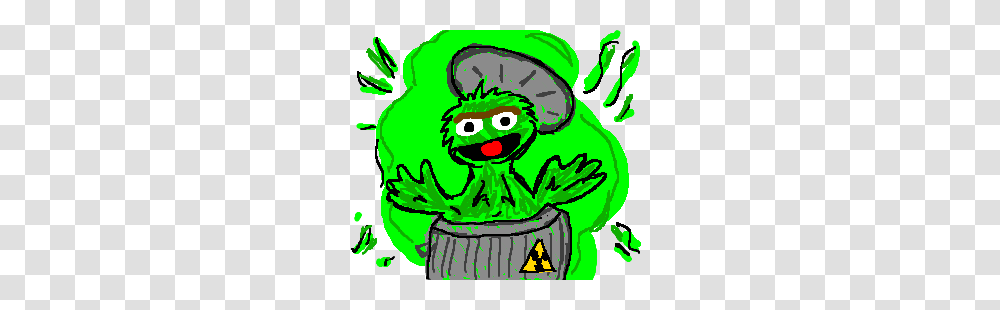 Radioactive Oscar The Grouch Drawing, Green, Animal, Amphibian Transparent Png