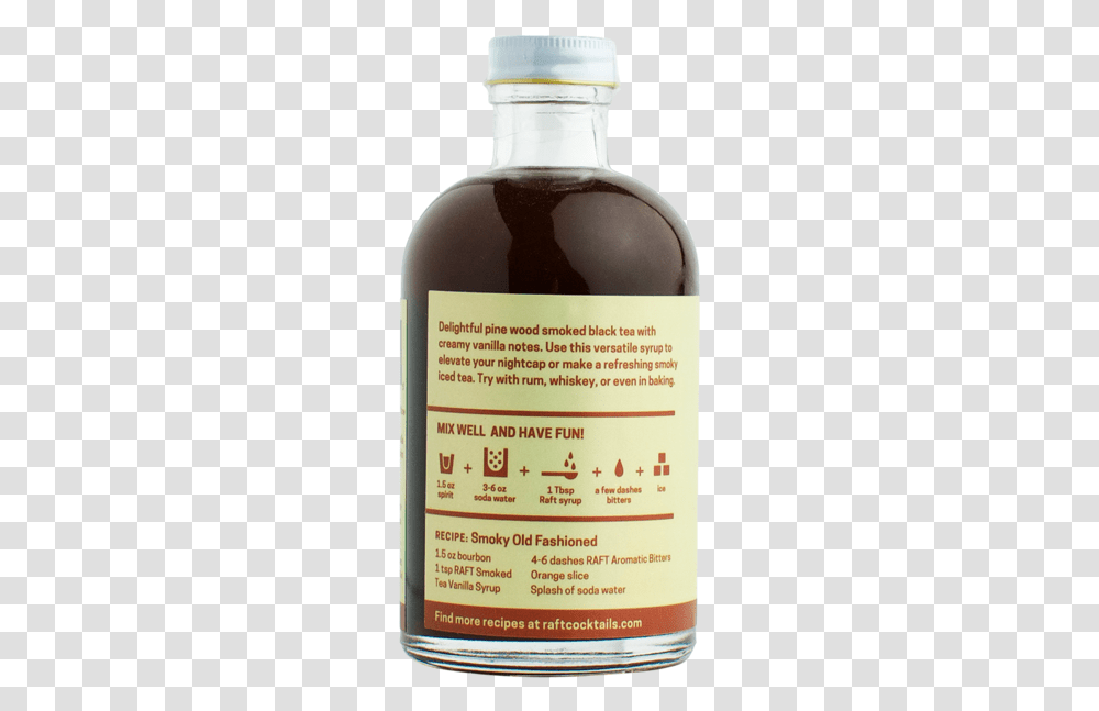 Raft Smoked Tea Vanilla Syrup Syrup, Bottle, Alcohol, Beverage, Beer Transparent Png