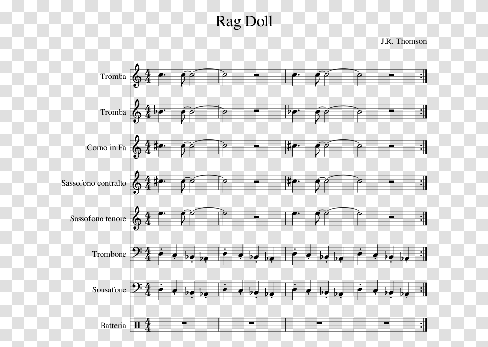 Rag Doll Sheet Music Composed By J Bank Account Piano Sheet Music, Gray, World Of Warcraft Transparent Png