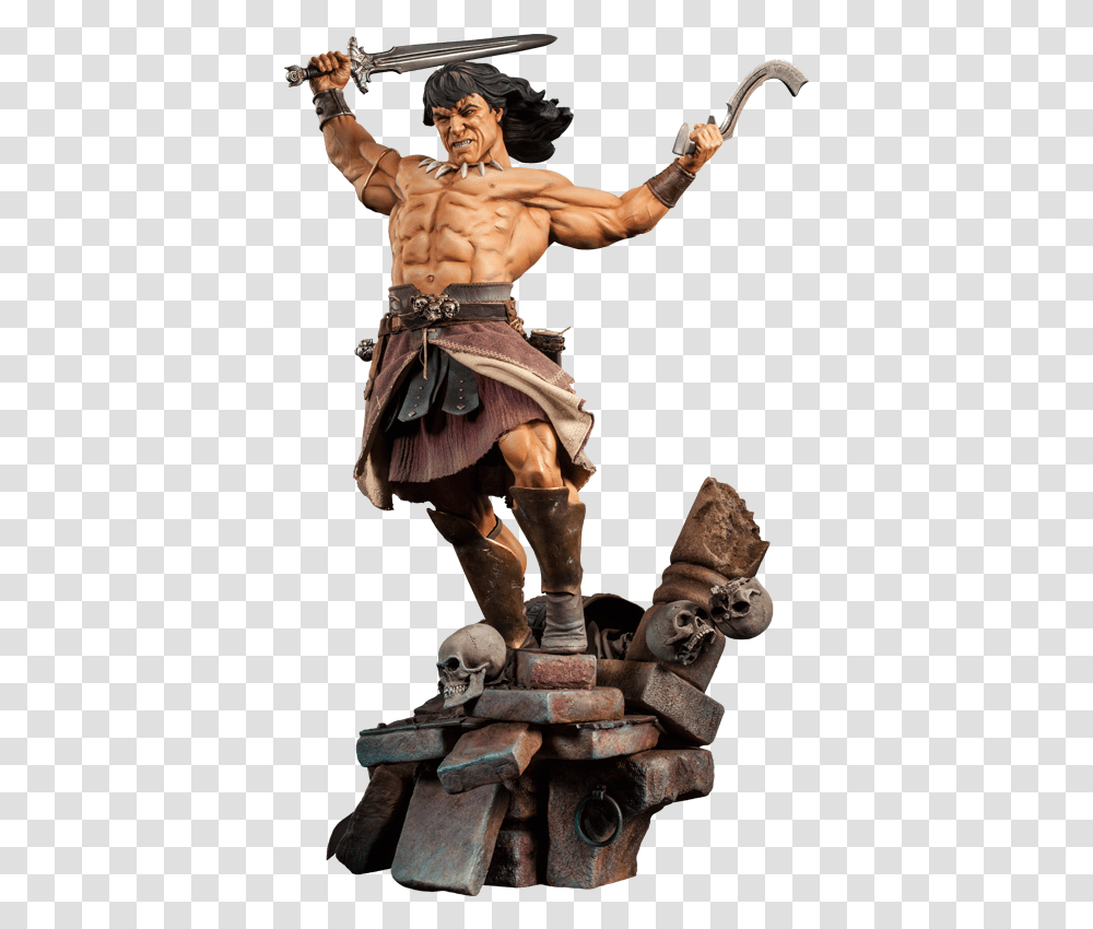 Rage Of The Sculpture Of Conan, Clothing, Person, Figurine, Torso Transparent Png