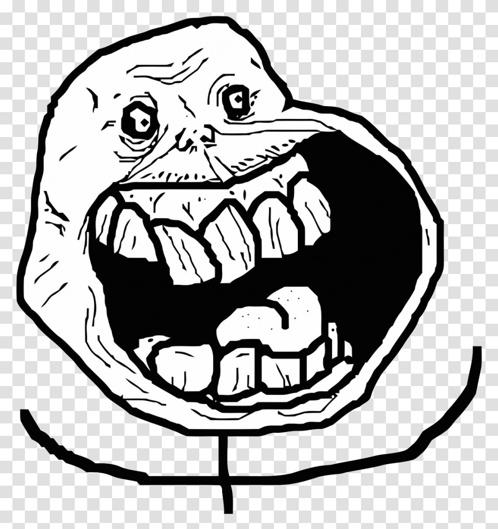Rage Troll Face Forever Alone Happy Meme, Hand, Stencil, Drawing Transparent Png