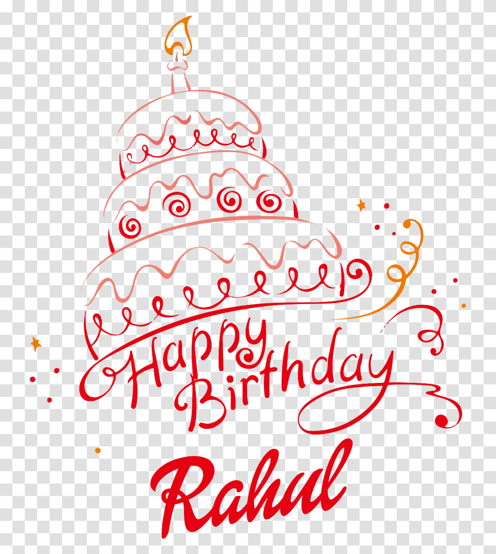 Rahul Happy Birthday Vector Cake Name Elin, Handwriting, Diwali Transparent Png