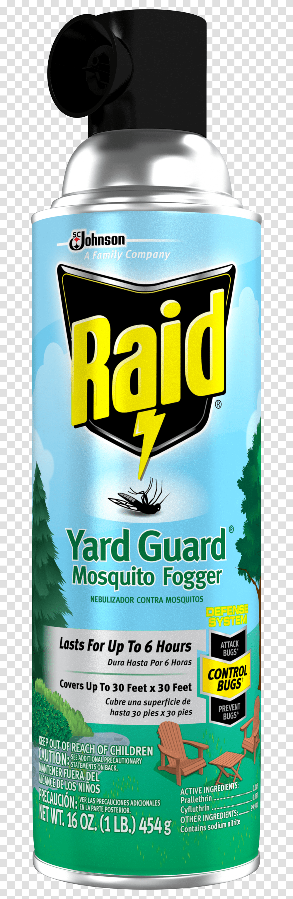 Raid Yard Guard Mosquito Fogger 16 Oz Raid Yard Guard Mosquito Fogger, Absinthe, Liquor, Alcohol, Beverage Transparent Png