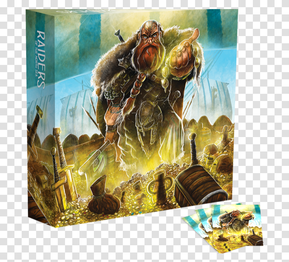 Raiders Of The North Sea Collectors Box - Renegade Game Studios Skull Logo, Painting, Art, Person, Advertisement Transparent Png