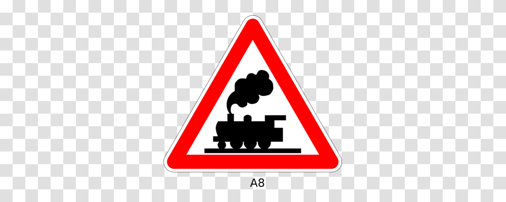 Rail Transport Train Track Crossbuck Rail Profile, Sign, Road Sign, Triangle Transparent Png