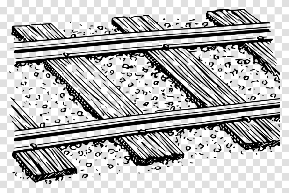 Rail Transport Train Track Drawing Railway Clipart Train Track Clipart Black And White, Gray, World Of Warcraft Transparent Png