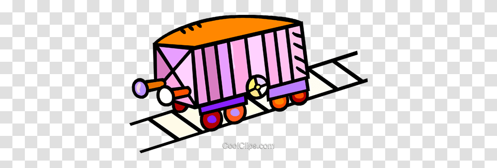 Railcar On Train Tracks Royalty Free Vector Clip Art Illustration, Railway, Transportation, Vehicle Transparent Png