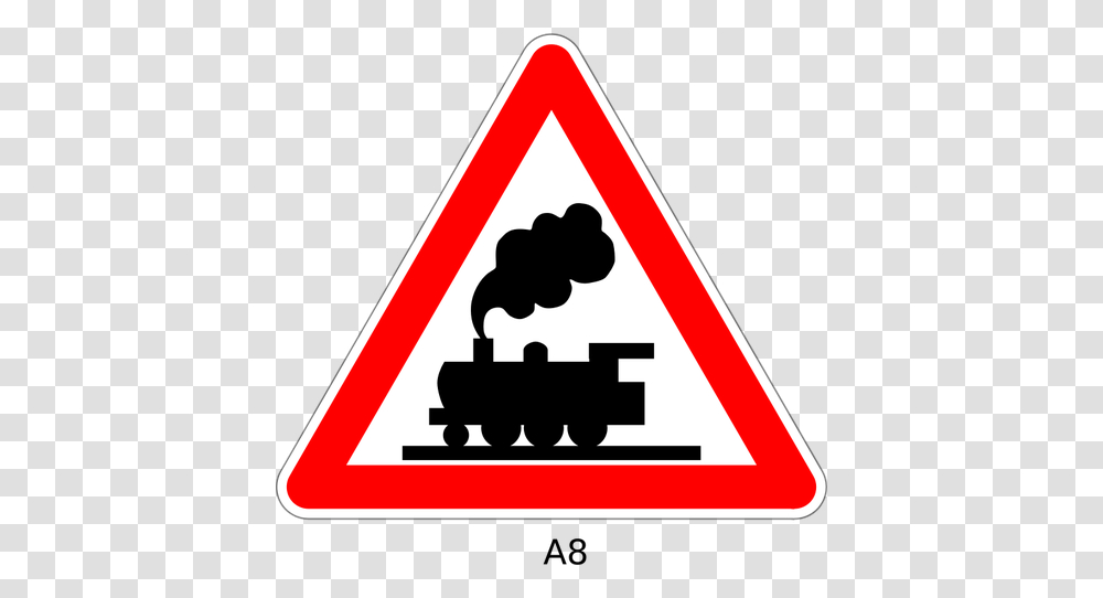 Railroad Crossing Without Gates, Road Sign, Triangle Transparent Png