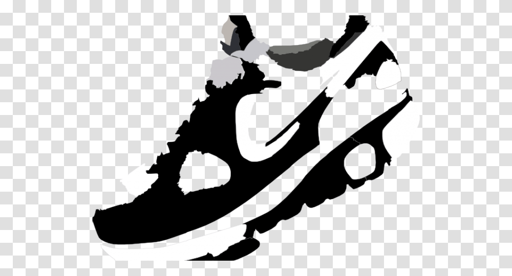 Railroad Tracks Clipart Frame Silhouette Of Nike Shoes, Person, Leisure Activities, Footwear Transparent Png