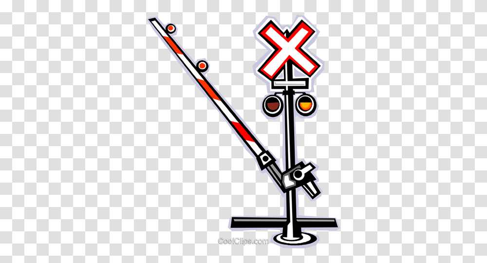 Railway Crossing Royalty Free Vector Clip Art Illustration, Light, Utility Pole, Transportation, Vehicle Transparent Png