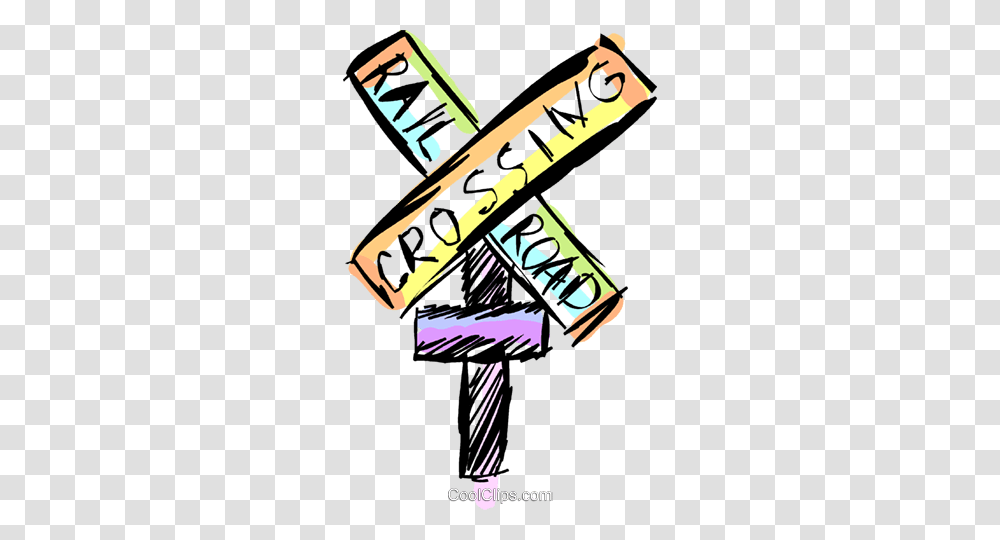 Railway Crossing Sign Royalty Free Vector Clip Art Illustration Transparent Png