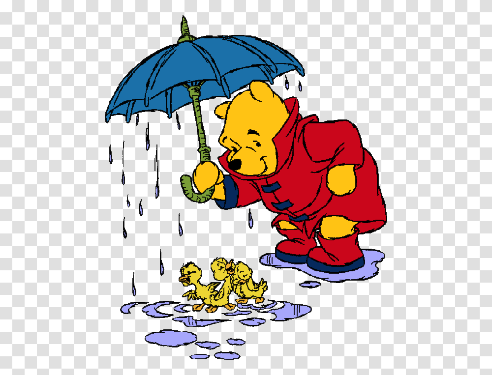 Rain Clipart Winnie The Pooh Disney Characters In The Rain, Person, Human, Canopy, Outdoors Transparent Png