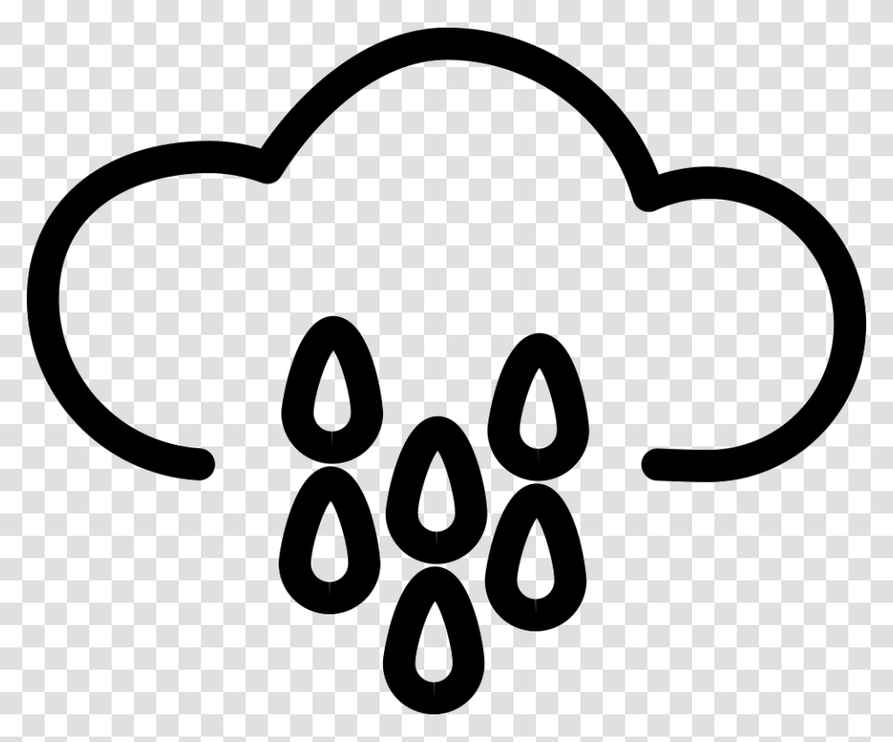 Rain Cloud Outline With Water Drops Nube Con Agua, Stencil, Dynamite, Bomb, Weapon Transparent Png