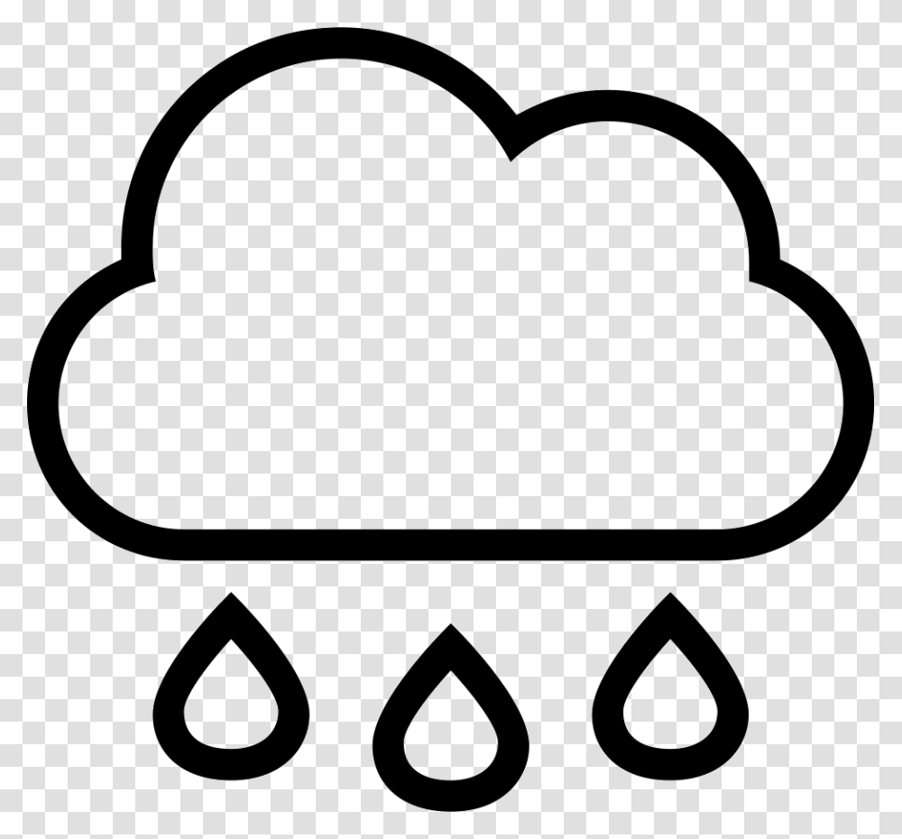 Rain Cloud With Drops Falling Weather Stroke Interface Rain Cloud Outline, Sunglasses, Stencil, Heart, Silhouette Transparent Png