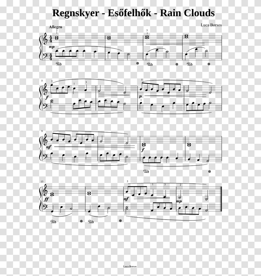 Rain Clouds Sheet Music For Piano Download Free In Sheet Music, Gray, World Of Warcraft Transparent Png
