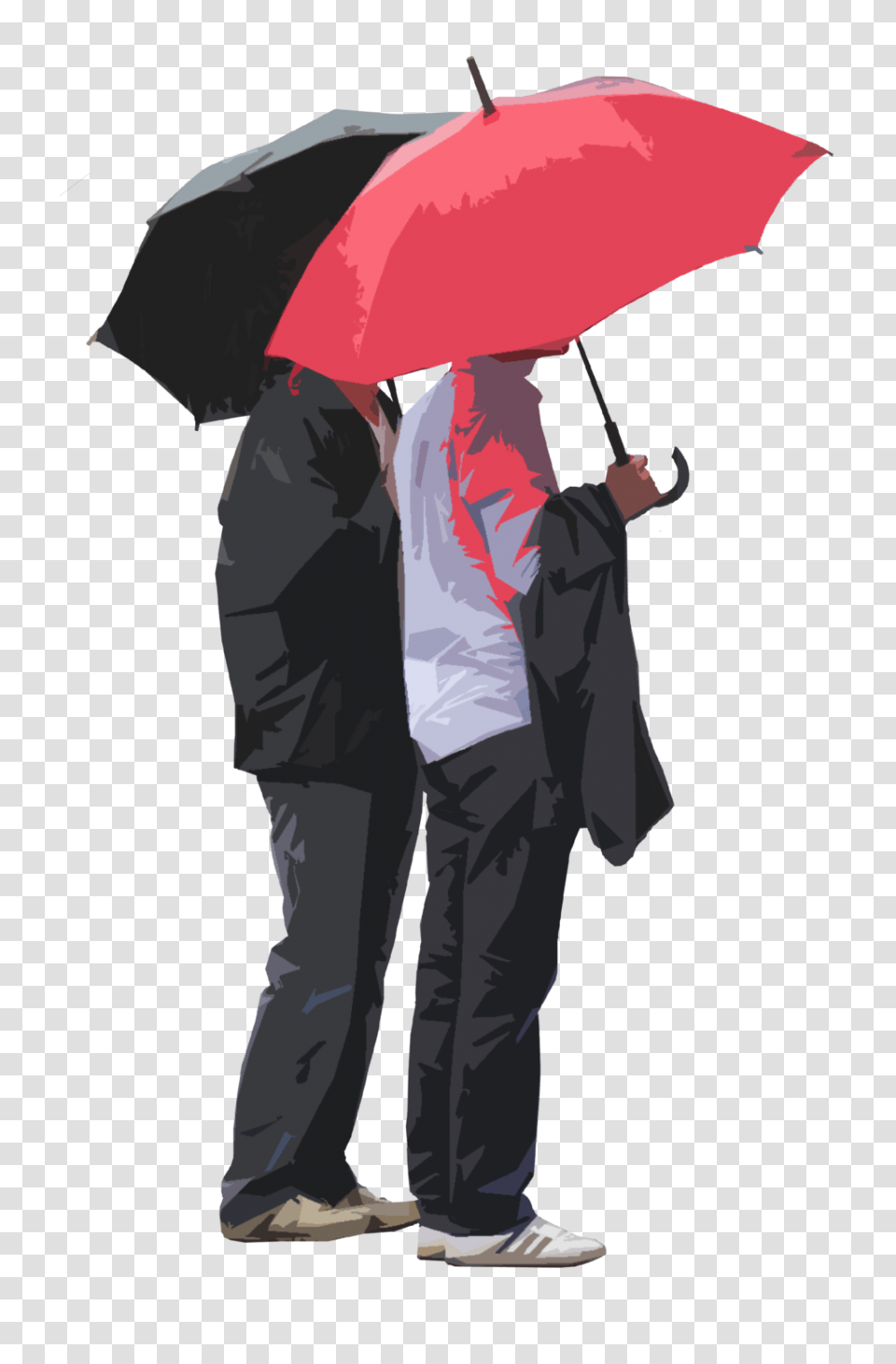 Rain People Cutout Cut Out People People Render People In Rain, Clothing, Person, Coat, Hug Transparent Png